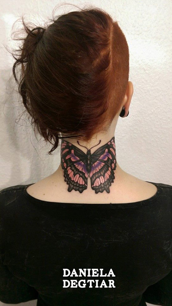 Butterfly Neck Tattoo Best tattoo design ideas