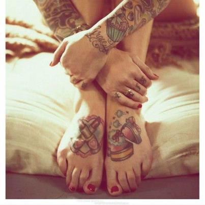 cute feet tattoo