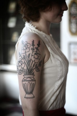 flower vase tattoo