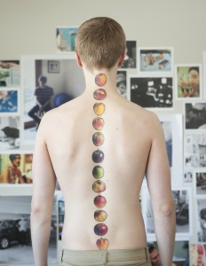 Apples spine tattoo