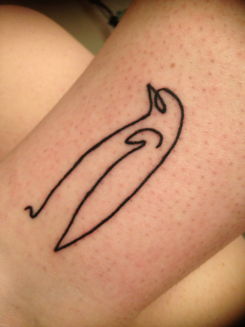 Cute penguin tattoo