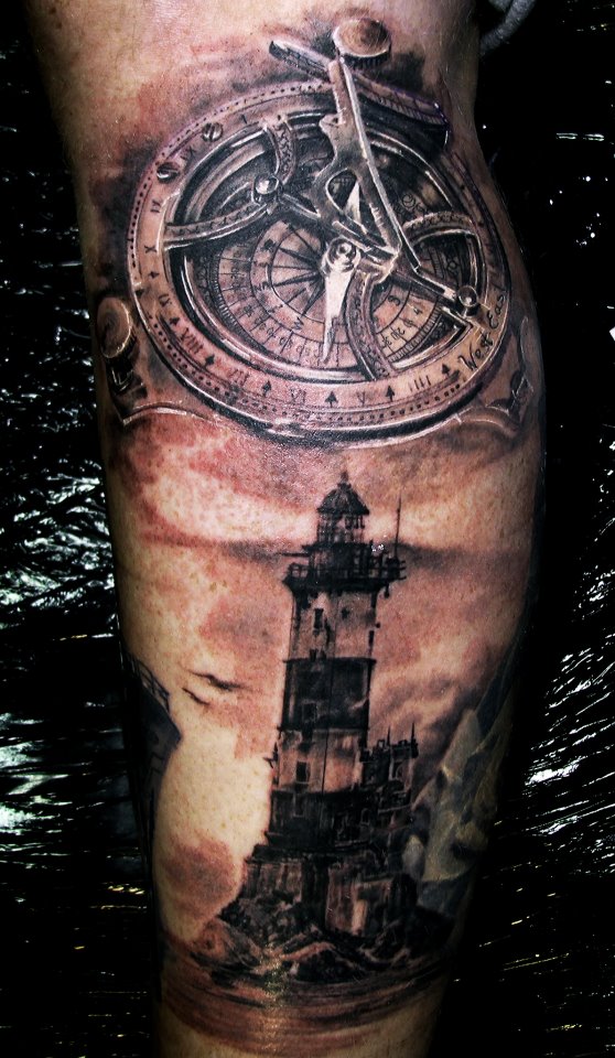 amazing lighthouse tattoo