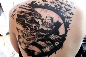 Amazing Batman back tattoo