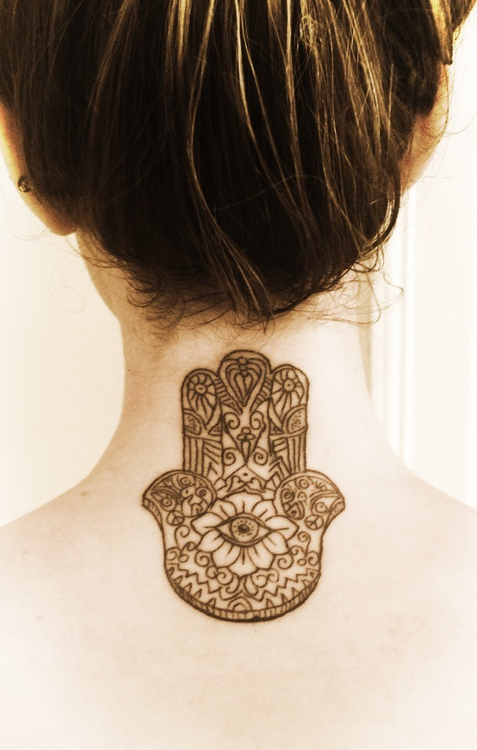 Back neck tattoo