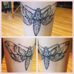 Butterfly tattoo on leg