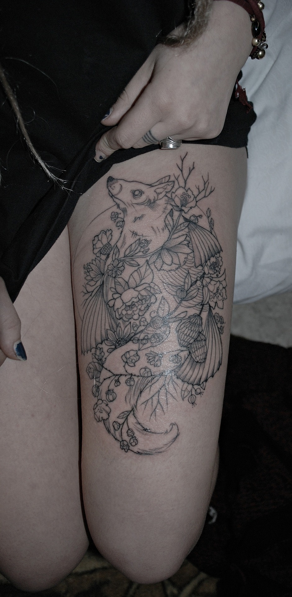 Cute girl leg tattoo