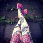 Beautiful girl legs tattoos