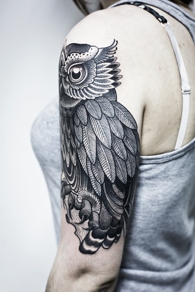 Black and Grey Owl Tattoos  Cloak and Dagger Tattoo London