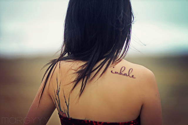 Tattoo tagged with: english tattoo quotes, inhale the future exhale the  past, temporary, quotes | inked-app.com