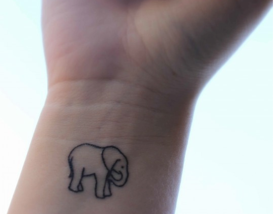 Small elephant tattoo