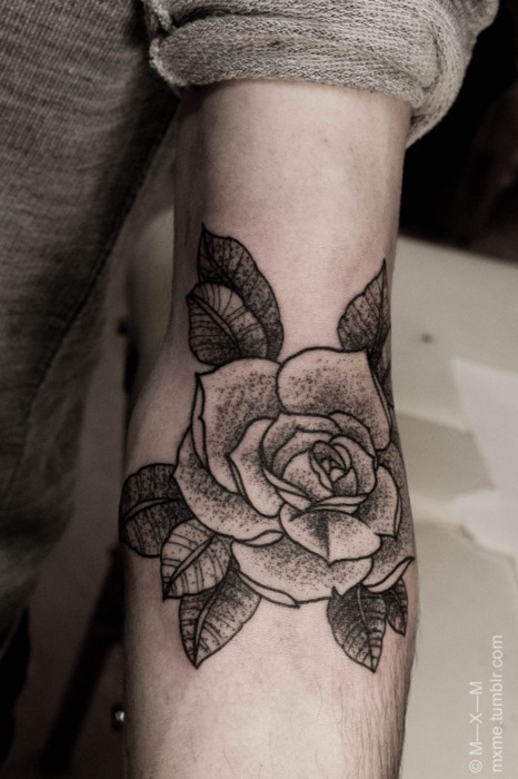 Beautiful Black Rose Tattoo On Arm