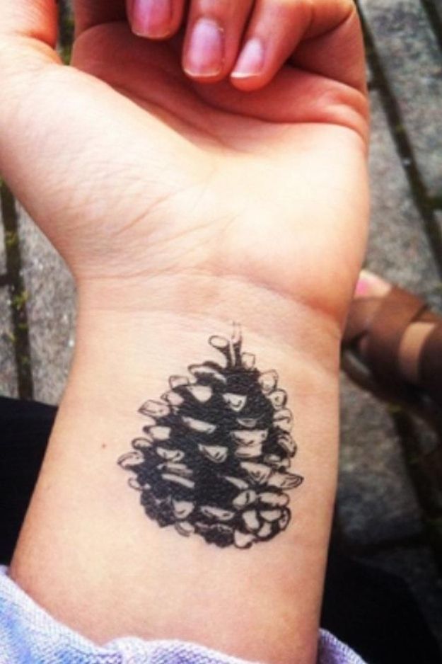 geometric tattoos  Acorn and pinecone by tomtomtatts on Instagram