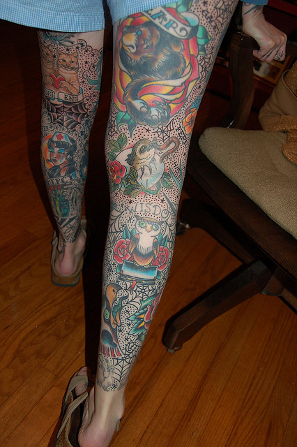 Fully Tattooed Legs