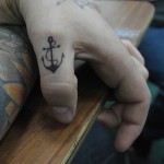 Small Anchor Finger Tattoo