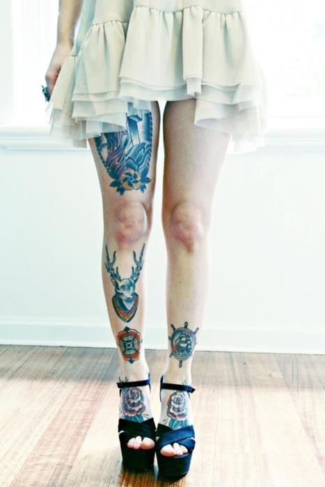 Tattooed Girl's Legs