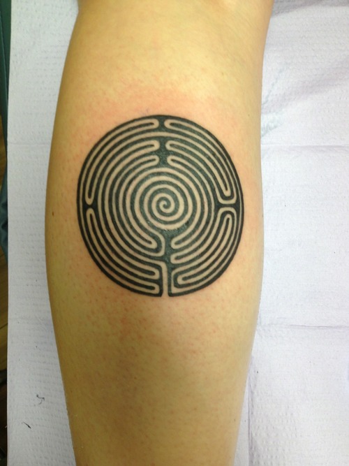 cretan labyrinth tattoo  Still needs a little going over W  Flickr