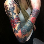 Black & Red Arm Tattoo