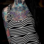 Colourful Girl’s Neck Ink