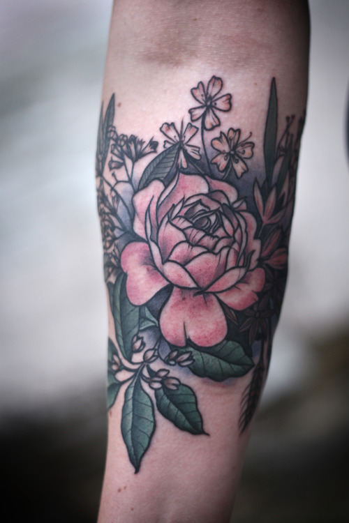 Nice Flower Tat On Arm