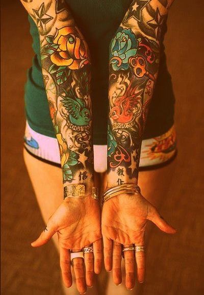 Tattooed Girl's Arms