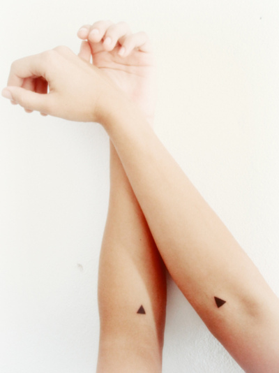 2 Tiny Triangles Tattoos