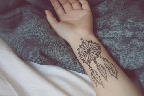 Dream Catcher Wrist Tattoo
