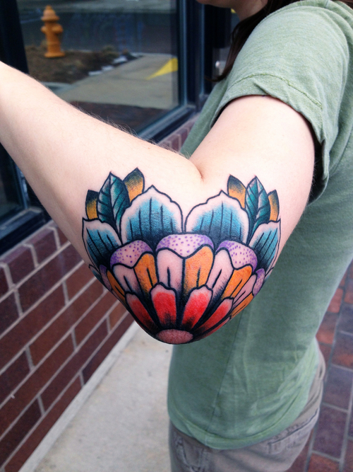Elbow Flower Tattoo