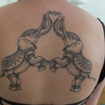 Two Elephants Back Tattoo