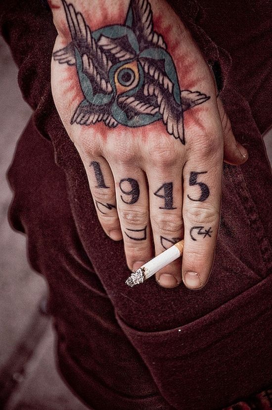 1945 Finger Tattoo