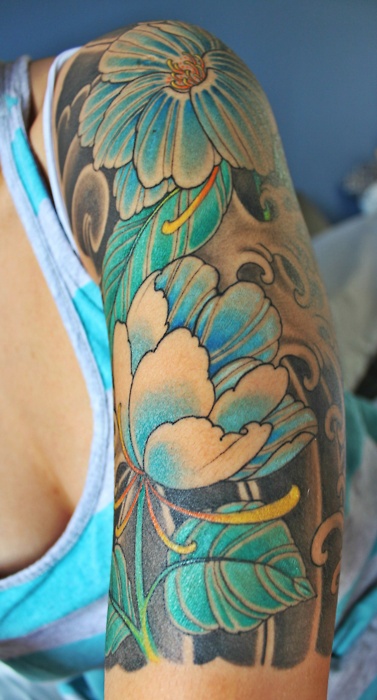 Blue Sleeve Tattoo