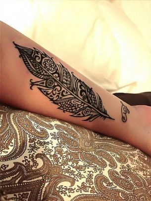 Stylized Feather Tattoo