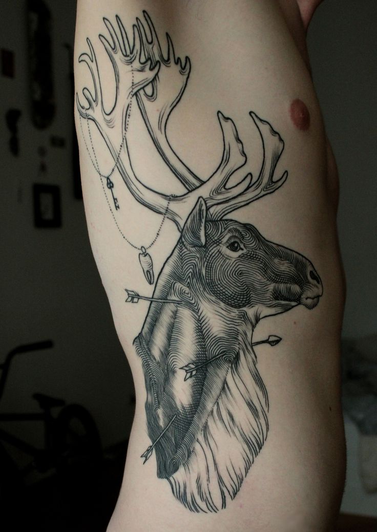 Deer Side Tattoo By Sam Ruiz