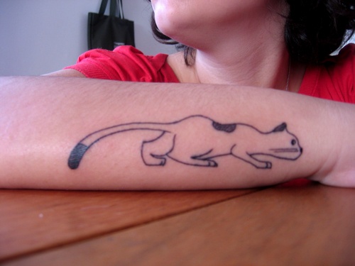 Forearm Cat Tattoo
