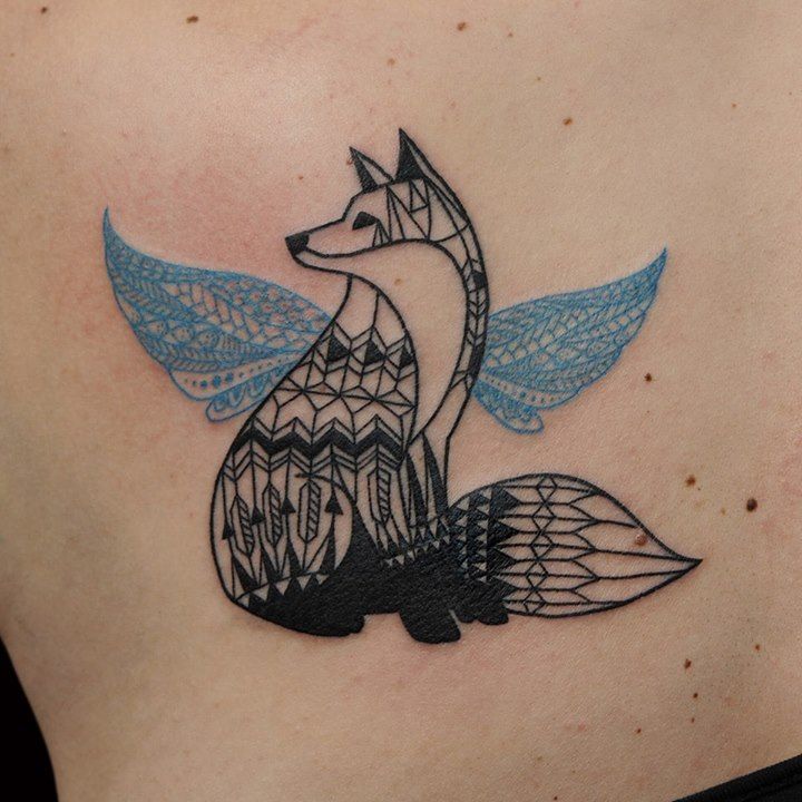 To The Point Tattoos  Geometric dotwork watercolor Fox tattoo by Les   Facebook