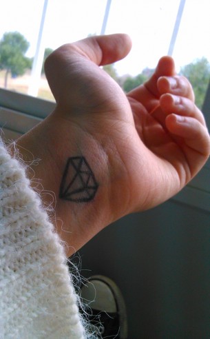 Little Diamond Tattoo On Wrist