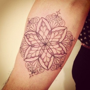 Simple Floral Inner Arm Tattoo