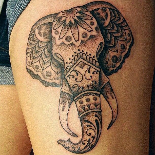 Stylized Elephant Tattoo