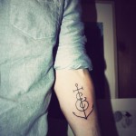 Anchor & Letter Tattoo
