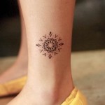 Black Pattern Leg Tattoo