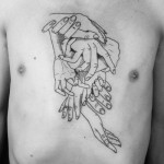 Intertwined Hands Chest Tattoo