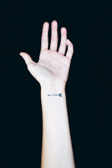 Minimal Arrow Wrist Tattoo