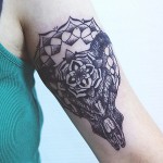 Bull Skull Arm Tattoo