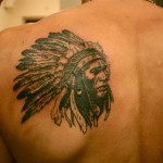 Indian Tattoo On Shoulder-Blade