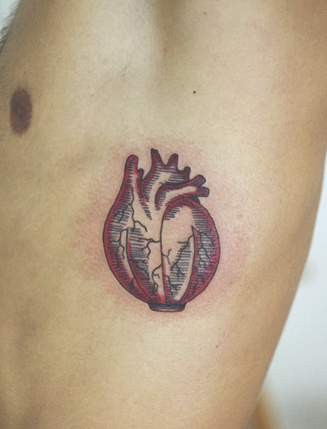 Japanese Lantern-heart Side Tattoo