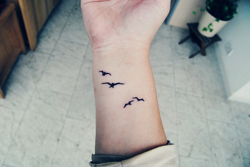 Cute Birds Tattoo On Wrist