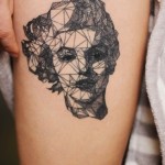 Polygonal Monroe Tattoo On Hip