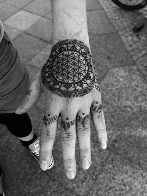 Sacred Geometry Tattoo On Hand