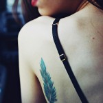 Shoulder-blade Feather Tattoo