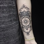 Amazing Black Compass Tattoo
