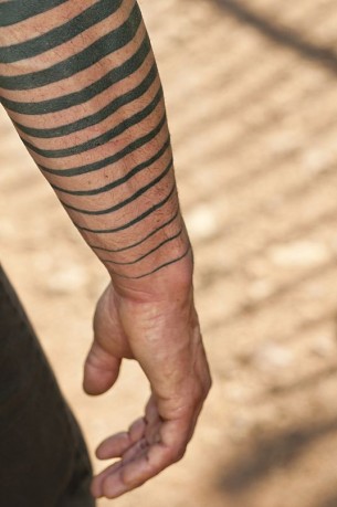 Awesome Black Lines Arm Tattoo